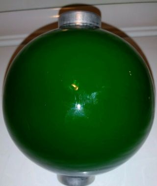 Nos Green Glass Lightning Rod Ball Arrow Dated 2001
