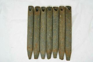 Seven Antique Cast Iron Window Weights 5 Pounds Each -