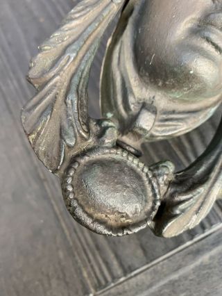 Vintage Cast Brass Bronze DOOR KNOCKER Large Face Roman ARCHITURAL SALVAGE God 2