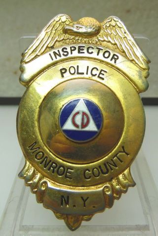 Vintage Monroe County Ny Civil Defense Badge