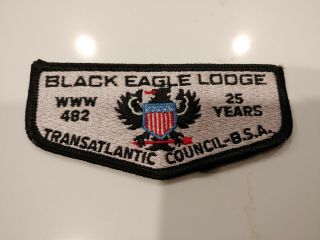Black Eagle Lodge Oa 482 Transatlantic Council Bsa 25th Ann Flap Tough