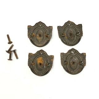 Vintage Drawer Pulls Ornate Stamped Handles Ring Pull Salvage Center screw 3