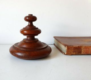 Turned Wood Finial Antique Vintage Wooden Post Top Salvaged Furniture 3.  62