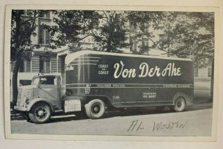 Mo Postcard St Louis Von Der Ahe Van & Storage Moving Truck Trailer Advertising
