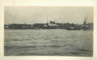 C - 1910 Four Stack Ocean Steamship Docks Rppc Photo Postcard 20 - 11721