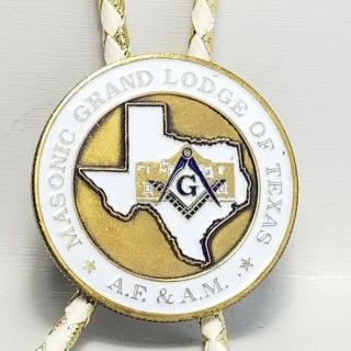Vtg Harry G Cunningham Masonic Grand Lodge of Texas Bolo Tie 1998 3