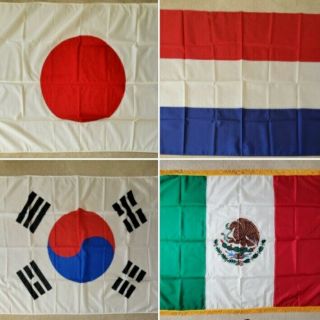 4 State Department Flags Japan Mexico South Korea Netherlands 4x6 Nylon