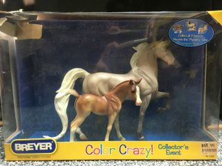 Breyer Horse Traditional " Color Crazy " Set Grey Mare And Chestnut Foal Figures