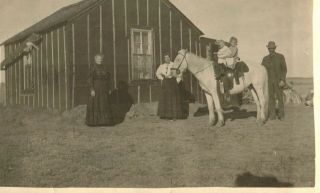 Western Cowboy Family Portrait Antique (ca.  1905) Rppc Real Photo Azo Postcard