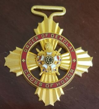 Vintage Masonic Order Of Honor Demolay Pin Fob Medal Gold Filled 2 "