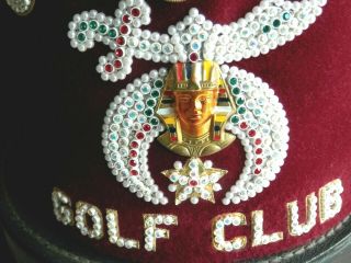 Vintage Shriners Oasis " Golf Club " Fez Hat Embroidered 1970’s