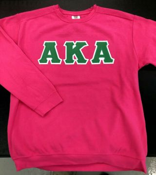 Alpha Kappa Alpha crew sweatshirt size Large heavyweight cotton fleece 2