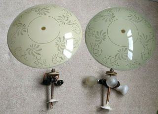 1960 Vintage & Antique Glass Ceiling Lamp Shades & Brass Light Fixtures