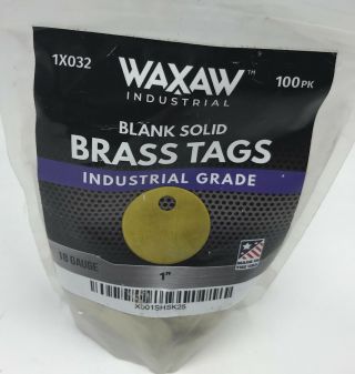 1” Solid Brass Stamping Tags (100 Pack) Industrial Grade 0.  040” Blank Chits 3