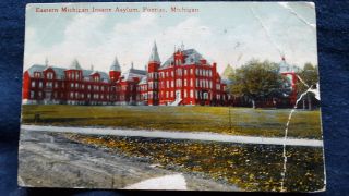 Postcard 1910 Postmark Pontiac Michigan Eastern State Hospital Insane Asylum