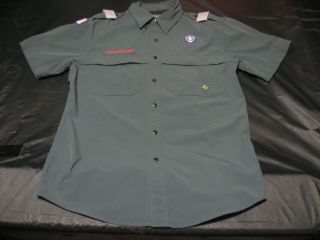 Official Bsa Boy Scout Venturing Adult Small Green Uniform Shirt
