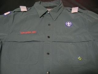 Official BSA Boy Scout VENTURING Adult SMALL Green Uniform Shirt 3
