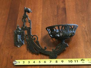 Antique Victorian Cast - Iron Swing Arm Mount Lamp Holder Wall Mount Bracket.  (a)
