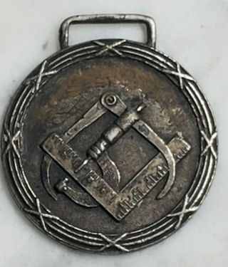 Vintage 1920s Silver Freemasons Masons Masonic Watch Fob