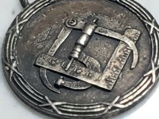 Vintage 1920s Silver Freemasons Masons Masonic Watch Fob 2