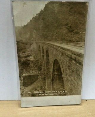 Antique B&w Photo Postcard West Virginia Genealogy B.  &o.  R.  R.  Rowlesburg Wv