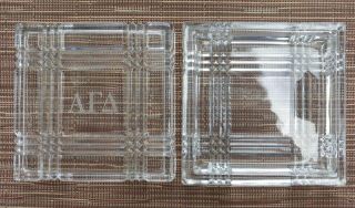 Alpha Gamma Delta cut glass,  etched Logo jewelry box 4 - 1/4 
