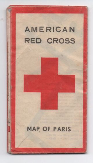 1940s American Red Cross Map Of Paris France