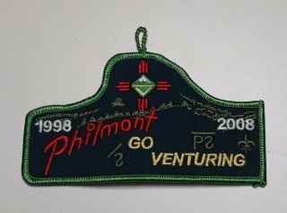 Boy Scout Philmont Go Venturing 1998 - 2008 10th Anniversary Patch Button Loop