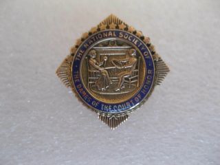Vintage The National Society Of The Dames Of The Court Of Honor Pin 10K 2