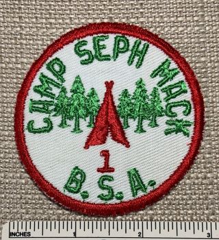 Vintage 1950s Camp Seph Mack Boy Scout Uniform Badge Patch 1st Year Camper Bsa