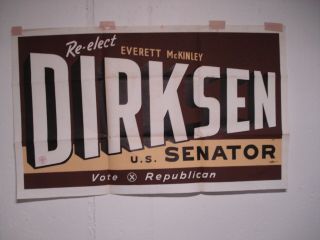 Vintage Everett Mckinley Dirksen Political Campaign Republican Banner