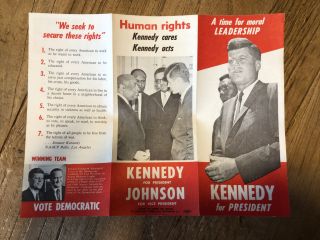 1960 Kennedy For President Civil Rights Pamphlet 3
