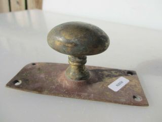 Vintage Brass Door Knob Handle Pull Antique Old Plate Oval X1