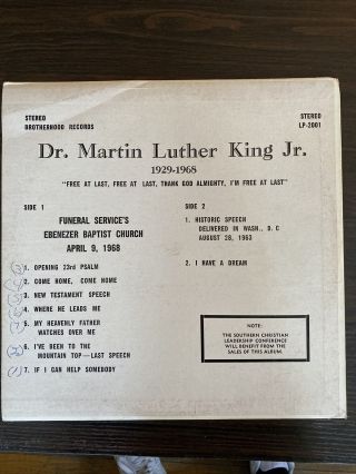dr.  martin luther king jr Vintage Vinyl Record 2