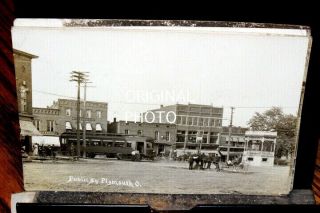 D2003,  Seldom Seen Real Photo Plymouth Ohio Streetcar Public Square 1911