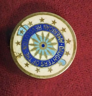 Daughters Of The American Revolution DAR Enameled Sterling Pin 119918 2