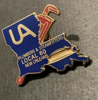 UA Plumbers Pipefitters Steamfitters Union Local 60 Orleans.  Pin / Lapel. 2