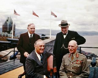 Roosevelt And Churchill At The Quebec Conference 11x14 Silver Halide Photo Print