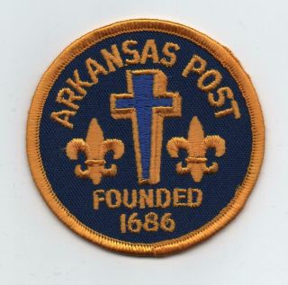 Arkansas Post Nat.  Memorial Trail Patch " Founded 1686 " (quapaw Area Council,  Ar)