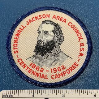 1962 Stonewall Jackson Area Council Boy Scout Centennial Camporee Patch Woven