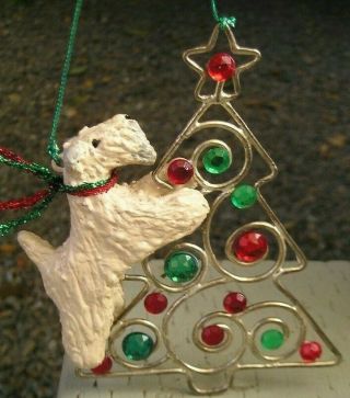 Soft Coated Wheaten Terrier Christmas Tree With Rhinestones Ornament