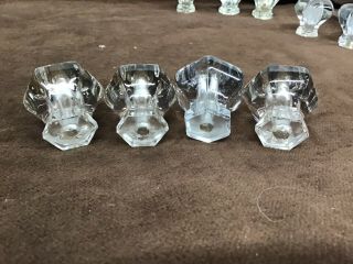 9 Antique Glass Drawer / Cabinet Pulls / Knobs.  2a)