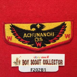 Boy Scout Oa Achunanchi Lodge 135 S9 Order Of The Arrow Pocket Flap Patch