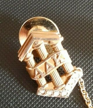 Alpha Delta Kappa Sorority AAK Gold Filled Lapel Pin K on Chain 1/10 10K GF 2