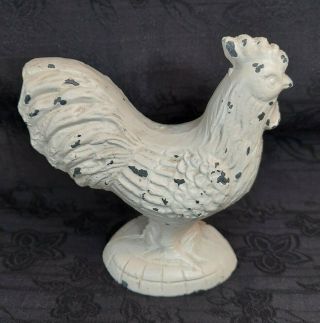 Vintage Cast Iron Rooster Chicken Door Stop Shabby Chic Farm House Primitive