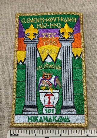 1992 Oa Mikanakawa Lodge 101 Fall Fellowship Patch Clements Boy Scout Ranch Tx