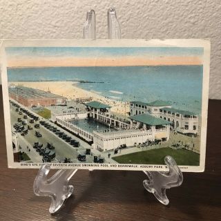 Antique Postcard Asbury Park,  Jersey Nj Swimming Pool Boardwalk History 1926