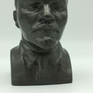 Vintage Soviet Russian Metal Bust of Communist Leader Vladimir Lenin USSR 3
