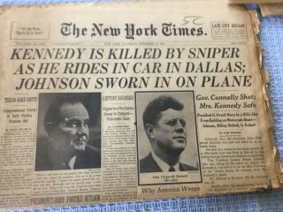 John F Kennedy Assassination; Four Nyt Newspapers