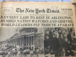 john f kennedy assassination; Four NYT Newspapers 2